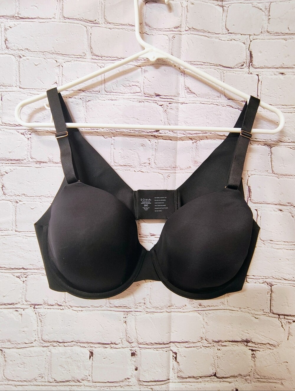 Soma Vanishing Perfect Coverage  Black Underwire Bra 38C